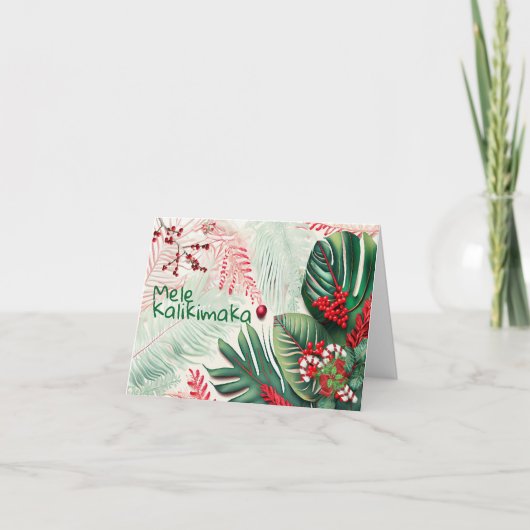 Hawaïaanse Kerstvertoning Kaart (Voorkant)