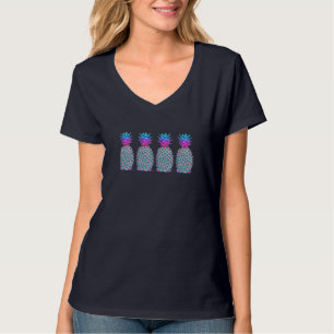 Hawaïaanse kleurrijke tropische ananas fruit zomer t-shirt