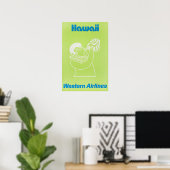 Hawaiaanse kunst Hawaï print westerse reisposter  (Thuiskantoor)