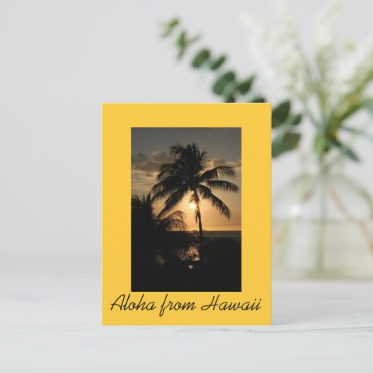Hawaiaanse kust bij zonsondergang briefkaart (Staand voorkant)