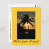 Hawaiaanse kust bij zonsondergang briefkaart (Voorkant / Achterkant)