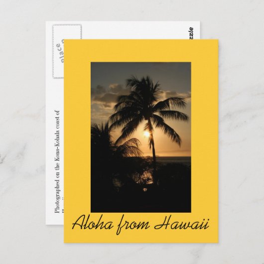 Hawaiaanse kust bij zonsondergang briefkaart (Voorkant / Achterkant)