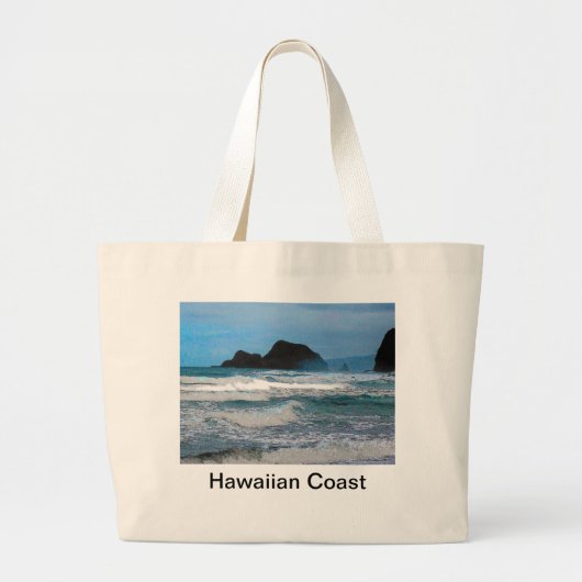 Hawaiaanse kust blauwe lucht grote tote bag (Voorkant)
