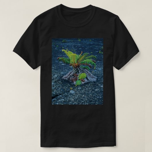 Hawaïaanse 'Lava fern' natuur kunstschoonheid T-shirt (Design voorkant)