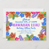Hawaiaanse Luau Aangepaste Feest Hibiscus Uitnodig Kaart (Voorkant)