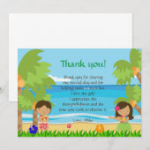 Hawaiaanse Luau Kinderen Verjaardag Dank Je Kaart (Voorkant / Achterkant)