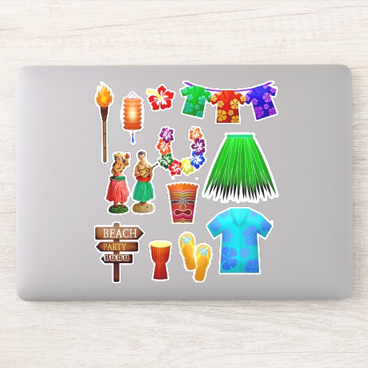 Hawaïaanse luau tropische zomer sticker (Computer)
