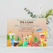 Hawaiaanse Luau Uitnodiging Custom (Staand voorkant)