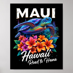 Hawaïaanse Maui Oceaan Strand Hawaï Schildpad Vaka Poster