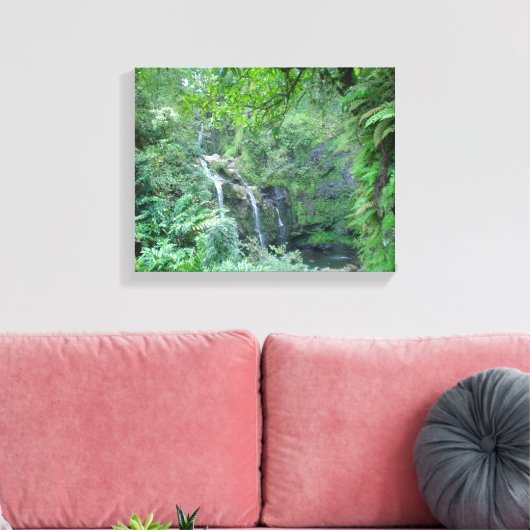 Hawaïaanse (Maui) waterval Canvas Afdruk (Insitu (Woonkamer))