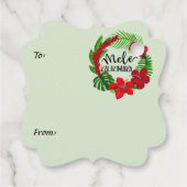 Hawaïaanse Mele Kalikimaka-cadeaubijslage Bedankjes Labels (Achterkant)