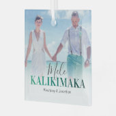 Hawaiaanse Mele Kalikimaka-foto Glas Ornament (Voorkant links)