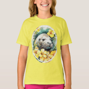 Hawaiaanse Monniksrob en Gele Hibiscusbloemen T-shirt