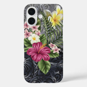 Hawaïaanse Monstera Tapa en Hibiscus telefoonhoesj iPhone 16 Hoesje