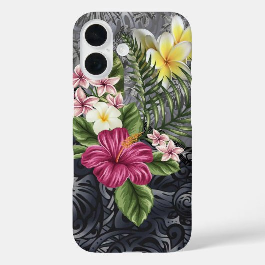 Hawaïaanse Monstera Tapa en Hibiscus telefoonhoesj Case-Mate iPhone Case (Achterkant)