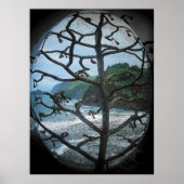 Hawaïaanse Ocean Beach Tree Foto Schijnwerper Poster (Voorkant)