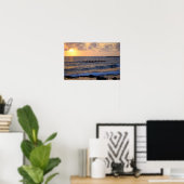 Hawaiaanse Outrigger Kano bij Zonsondergang Poster (Thuiskantoor)