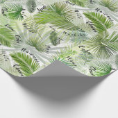Hawaiaanse palmbladeren en woorden cadeaupapier (Hoek)