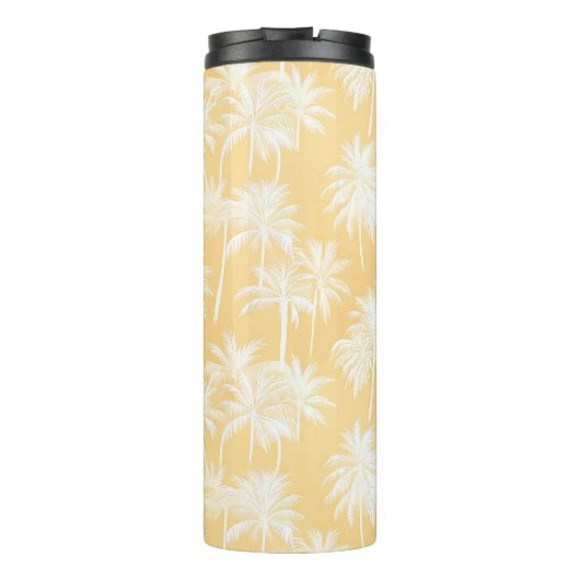 Hawaiaanse palmboom silhouetpatroon goud ID1093 Thermosbeker (Achterkant)