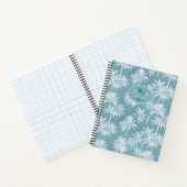 Hawaiaanse palmboom silhouetpatroon turquoise ID10 Notitieboek (Binnen)