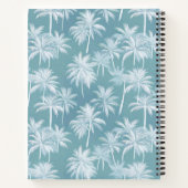 Hawaiaanse palmboom silhouetpatroon turquoise ID10 Notitieboek (Achterkant)