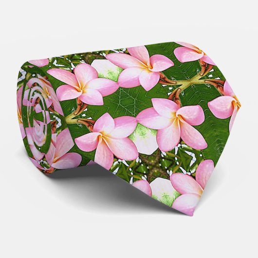 Hawaiaanse platenbloemen stropdas (Opgerold)