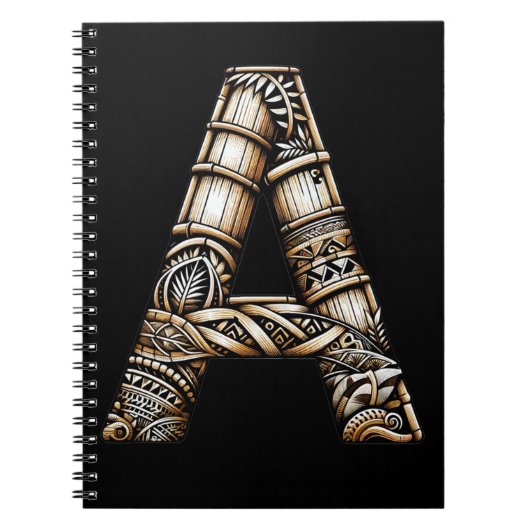 Hawaiaanse Polynesische Aloha Letter A Aangepaste  Notitieboek (Voorkant)