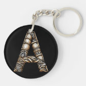 Hawaiaanse Polynesische Aloha Letter A Aangepaste Sleutelhanger (Achterkant)