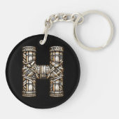 Hawaiaanse Polynesische Aloha Letter H Aangepaste Sleutelhanger (Achterkant)