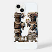 Hawaiaanse Polynesische Tiki Bruid en Bruidegom Hu Case-Mate iPhone Case (Achterkant)