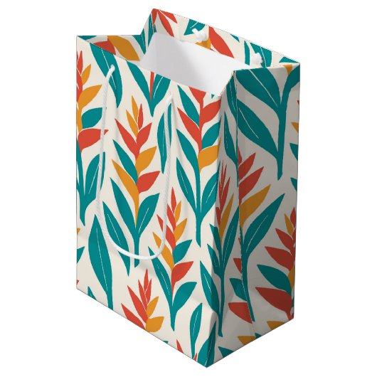 Hawaïaanse print heliconia medium cadeauzakje (Voorkant Gekanteld)
