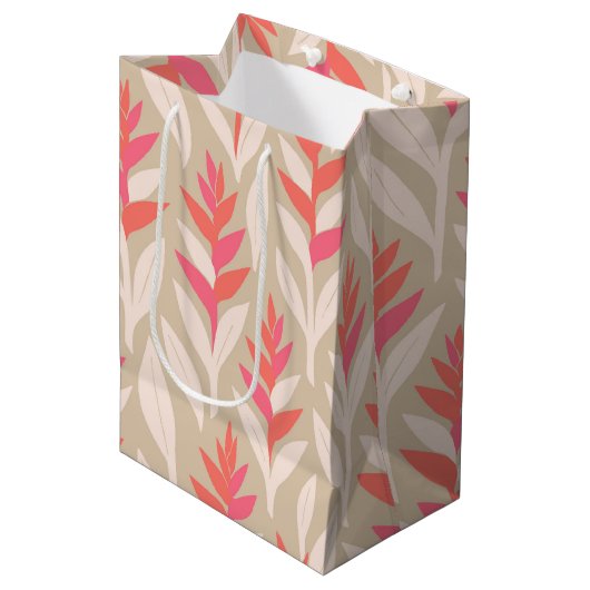 Hawaïaanse print heliconia medium cadeauzakje (Voorkant Gekanteld)