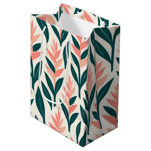 Hawaïaanse print heliconia medium cadeauzakje (Voorkant Gekanteld)