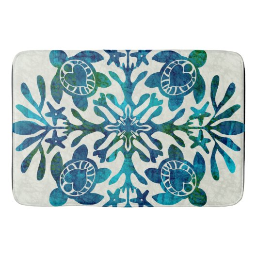 Hawaïaanse print Honu zee schildpad quilt Badmat (Voorkant)