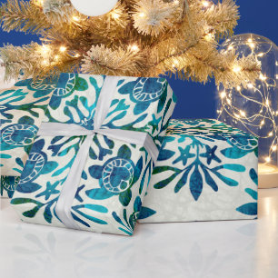 Hawaïaanse print Honu zee schildpad quilt Cadeaupapier