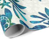 Hawaïaanse print Honu zee schildpad quilt Cadeaupapier (Rol Hoek)