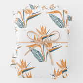 Hawaïaanse print paradijsvogel bloem inpakpapier vel (In situ)