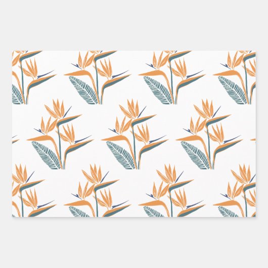 Hawaïaanse print paradijsvogel bloem inpakpapier vel (Voorkant)