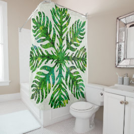 Hawaïaanse print quilt lauae varen douchegordijn