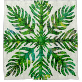 Hawaïaanse print quilt lauae varen douchegordijn (Voorkant)