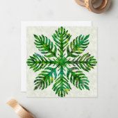 Hawaïaanse print quilt lauae varen notitiekaartje (Voorkant / Achterkant in situ)