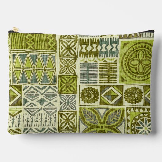 Hawaiaanse print tapa groen etui (Voorkant)