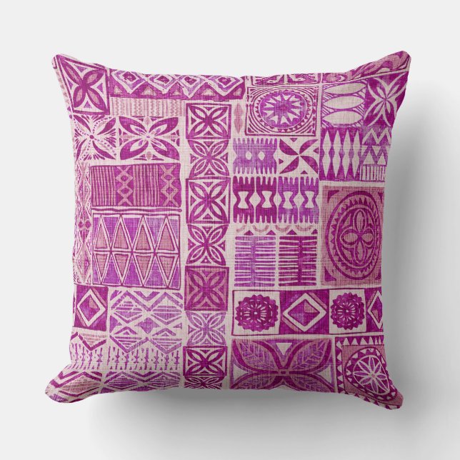 Hawaiaanse print tapa stijl kussen (Voorkant)
