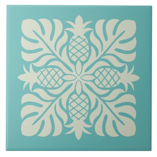 Hawaïaanse Quilt Ananas Tegeltje (Voorkant)