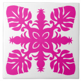 hawaïaanse quilt gestileerde decoratieve keramisch tegeltje (Voorkant)