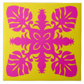 hawaïaanse quilt gestileerde decoratieve keramisch tegeltje (Voorkant)