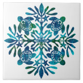 Hawaïaanse quilt honu tegeltje (Voorkant)