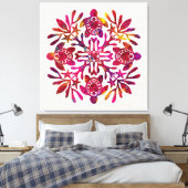 Hawaïaanse Quilt Honu ( zeeen schildpad ) Canvas Afdruk (Insitu (Slaapkamer))