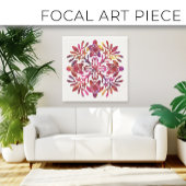 Hawaïaanse Quilt Honu ( zeeen schildpad ) Canvas Afdruk