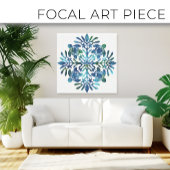 Hawaïaanse Quilt Honu ( zeeen schildpad ) Canvas Afdruk